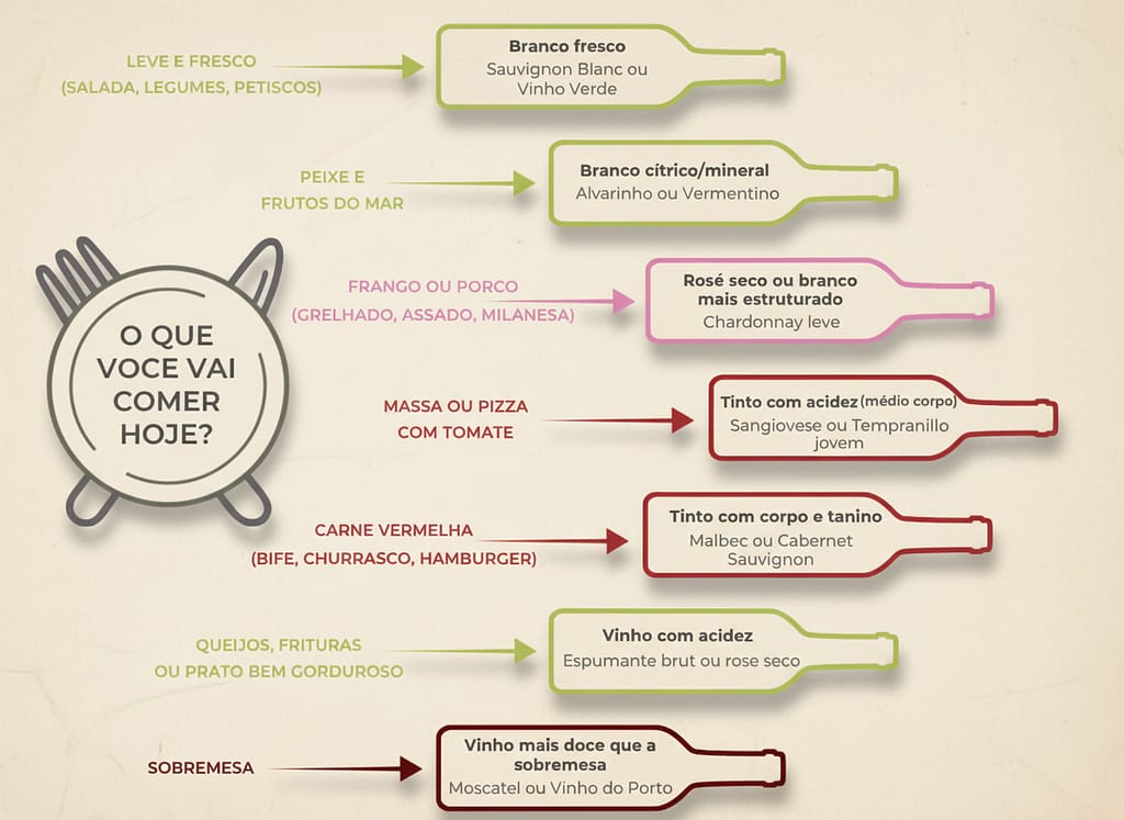 infográfico: harmonização de vinhos para o dia a dia